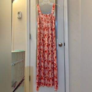 Forever 21 Orange and Light Pink Cotton Maxi Dress